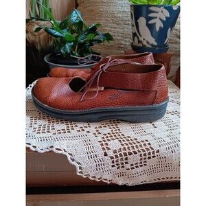 Zeeta brown leather clogs moccassin comfort shoes size 8
